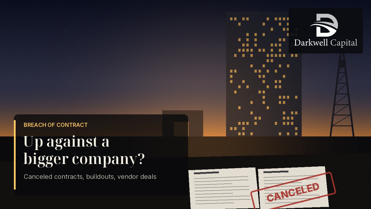 Breach of Contract Against a Larger Company: Funding a $100K+ Claim