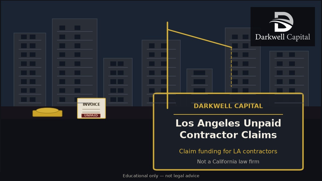 Illustrated Los Angeles job site with Darkwell Capital logo