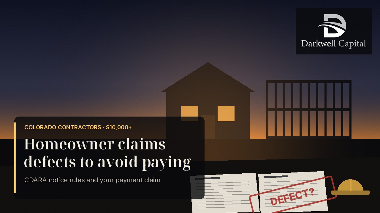 Darkwell branded featured image for homeowner claiming defects to avoid paying