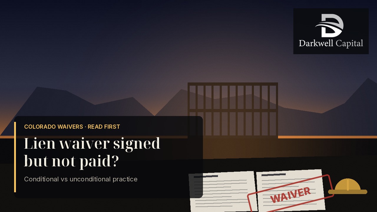 Colorado lien waiver signed but not paid featured image
