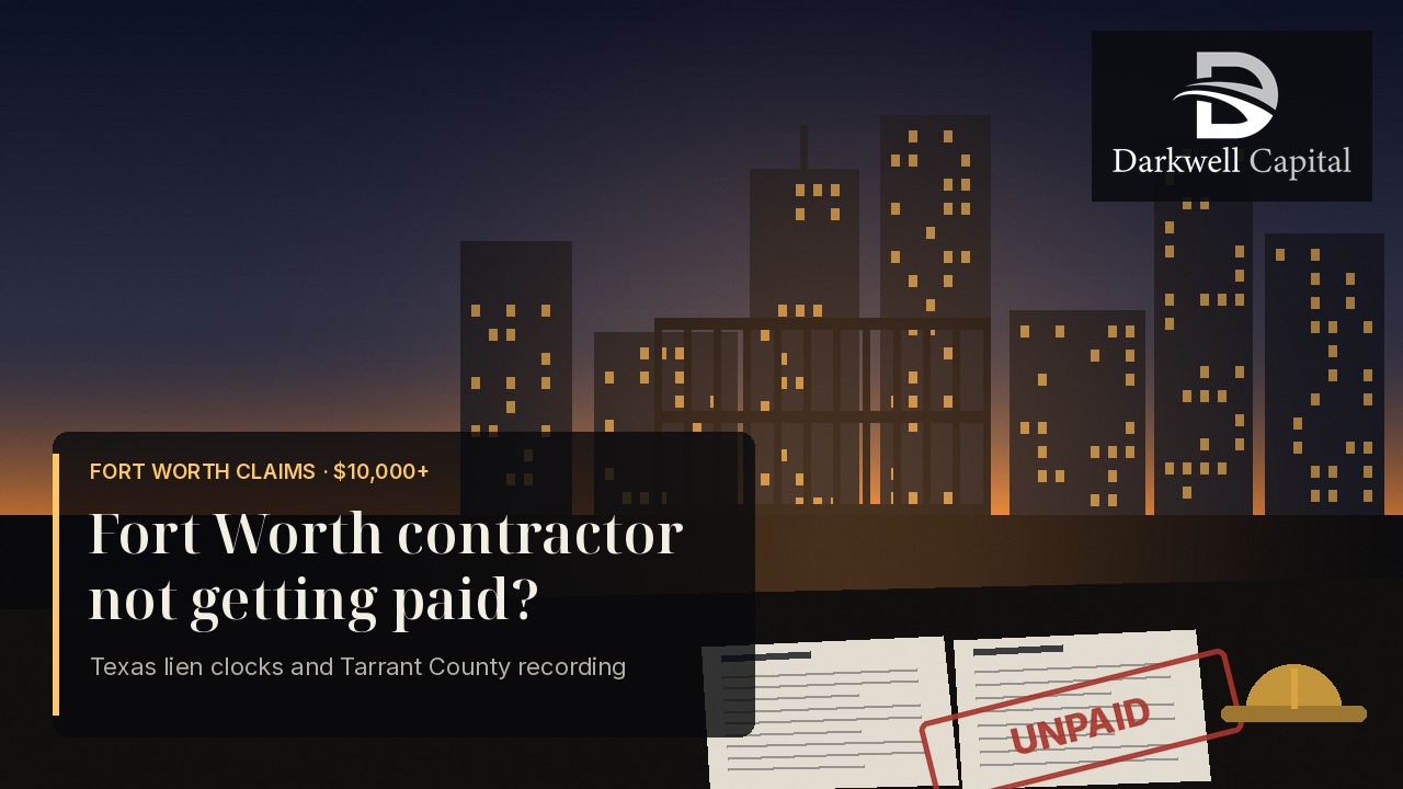 Fort Worth Contractor Not Getting Paid? Texas Lien Clocks and Funding featured image